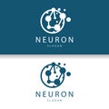 Neuron Logo, Neuron Nerve or Seaweed Vector Abstract Molecule Design, Template Illustration