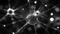 Neuron network visualizing artificial intelligence concept in black and white Royalty Free Stock Photo