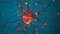 Neuron Synapse Connection - Microscopic View of Neural Network Royalty Free Stock Photo