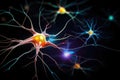 Neuronal learning, 3d neurons, neural brain cognitive abilities, Neurons in the brain fire in synchrony, deep concentration focus