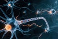 Neuronal network with electrical activity of neuron cells Royalty Free Stock Photo