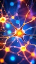 Neurons Abstract Background with Electrical Impulses and Synapses Royalty Free Stock Photo
