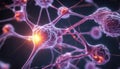 Neurons in action - A microscopic view of the brain\'s electrical dance Royalty Free Stock Photo