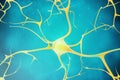 Neurons in the beautiful background. 3d illustration of a high quality