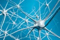 Neurons in brain, 3D illustration of neural network Royalty Free Stock Photo