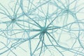 Neurons 3D illustration. Neural networks of the human brain Royalty Free Stock Photo