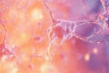 Neurons interconnected in vibrant colors, showcasing neural networks and synapses