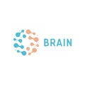 Neurons and symapses icon. Human brain connections. Neural network, memory atlas, minimal design vector logo.