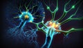 Neurons and synapse like a brain structure. AI Generated