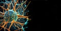 Neurons and synapse like stuctures depicting brain chemistr. Generative AI