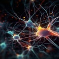 neurons and synapse like stuctures depicting brain chemistry, generative AI