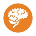 Neuroscience, brain, idea icon. Orange color vector EPS