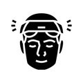 neurostimulation headset glyph icon vector illustration Royalty Free Stock Photo