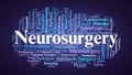 Neurosurgery Word Cloud. Core Medical Terms on Brain, Spine, and Nervous System Interventions Royalty Free Stock Photo