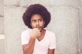 Neurotic african american hipster man Royalty Free Stock Photo