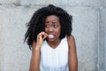 Neurotic african american woman Royalty Free Stock Photo