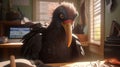 Neuroticism Turkey Vulture In Chaotic Office