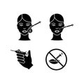 Neurotoxin injection glyph icons set