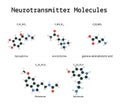 Neurotransmitter molecules set Royalty Free Stock Photo