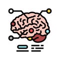 neurotraumatology health research color icon vector illustration