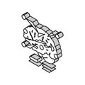 neurotraumatology health research isometric icon vector illustration