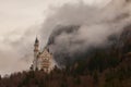 Neuschwanstein Castle with Clouds Royalty Free Stock Photo