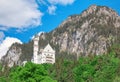 Neuschwanstein Castle on green mountain