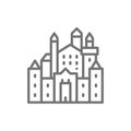 Neuschwanstein Castle, landmark of Hohenschwangau, Germany line icon. Royalty Free Stock Photo