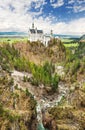 Neuschwanstein castle located in Schwangau, Germany.