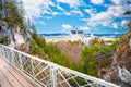 Neuschwanstein castle and Marienbrucke bridge view