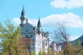 Neuschwanstein Castle, The nineteenth-century Romanesque Revival palace built for King Ludwig II. Royalty Free Stock Photo