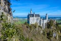 Neuschwanstein Castle, the nineteenth-century Romanesque Revival palace built for King Ludwig II on a rugged cliff near Fussen, Royalty Free Stock Photo