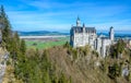 Neuschwanstein Castle, the nineteenth-century Romanesque Revival palace built for King Ludwig II on a rugged cliff near Fussen, Royalty Free Stock Photo