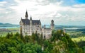 Neuschwanstein Castle, above the village of Hohenschwangau near F Royalty Free Stock Photo