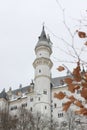 Neuschwanstein Castle with snow in Bavaria, Germany. Royalty Free Stock Photo