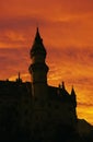 Neuschwanstein castle sunrise Royalty Free Stock Photo