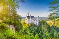 Neuschwanstein Castle at sunset, Bavaria, Germany Royalty Free Stock Photo