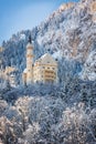 Neuschwanstein Castle in wintery landscape, Germany