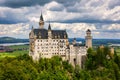 Neuschwanstein Fairytale Castle near Fussen, Bavaria, Germany. View of famous Neuschwanstein Castle. Location: village of Royalty Free Stock Photo