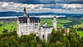 Neuschwanstein Fairytale Castle near Fussen, Bavaria, Germany. View of famous Neuschwanstein Castle. Location: village of Royalty Free Stock Photo