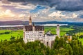 Neuschwanstein Fairytale Castle near Fussen, Bavaria, Germany. View of famous Neuschwanstein Castle. Location: village of Royalty Free Stock Photo