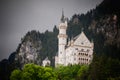 Neuschwanstein, Lovely Autumn Landscape Panorama Picture of the fairy tale castle near Munich in Bavaria,