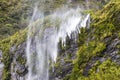 New Zealand South Island - Waterfalls at Milford Sound Royalty Free Stock Photo