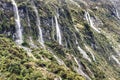 New Zealand South Island - Waterfalls at Milford Sound Royalty Free Stock Photo