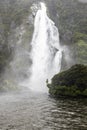 New Zealand South Island - Waterfalls at Milford Sound Royalty Free Stock Photo