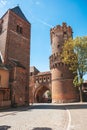 The NeustÃÂ¤dter Tor, a medieval gate with tower in the city wall of TangermÃÂ¼nde, Saxony-Anhalt