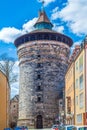 Neutor Tower or GrÃÂ¼n K in city fortifications, mentioned from 1377, Nuremberg, Germany