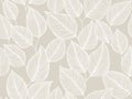 Neutral Beige Leaf Pattern Background Featuring White Line Art for Home Decor and Design, vector illustration background Royalty Free Stock Photo