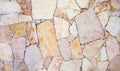 Neutral beige sandstone mosaic wall