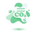 Neutral carbon CO2 stamp. Stiker neutral carbon dioxyde footprint